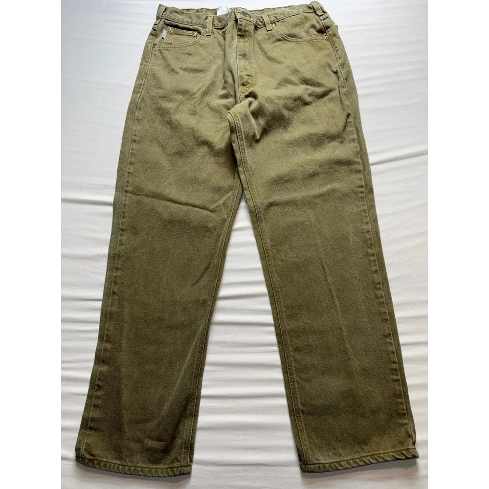 Carhartt B161BRK Mens Traditional Fit Work Jeans Bark Brown 38x32 Denim Pants